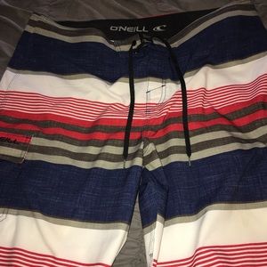 Men’s board shorts red, white and blue